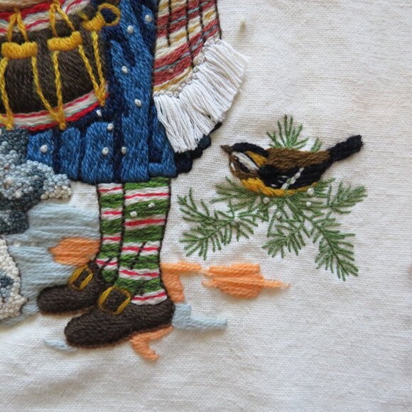 Little Drummer Boy Embroidered Crewel Completed Tapestry Not Framed - Picture 5 of 15